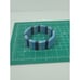 Vintage Laminated Lucite Shades of Blue Striped Solid Bangle Bracelet Estate