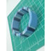 Vintage Laminated Lucite Shades of Blue Striped Solid Bangle Bracelet Estate