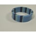 Vintage Laminated Lucite Shades of Blue Striped Solid Bangle Bracelet Estate