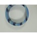 Vintage Laminated Lucite Shades of Blue Striped Solid Bangle Bracelet Estate