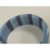 Vintage Laminated Lucite Shades of Blue Striped Solid Bangle Bracelet Estate