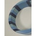 Vintage Laminated Lucite Shades of Blue Striped Solid Bangle Bracelet Estate
