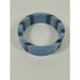 Vintage Laminated Lucite Shades of Blue Striped Solid Bangle Bracelet Estate