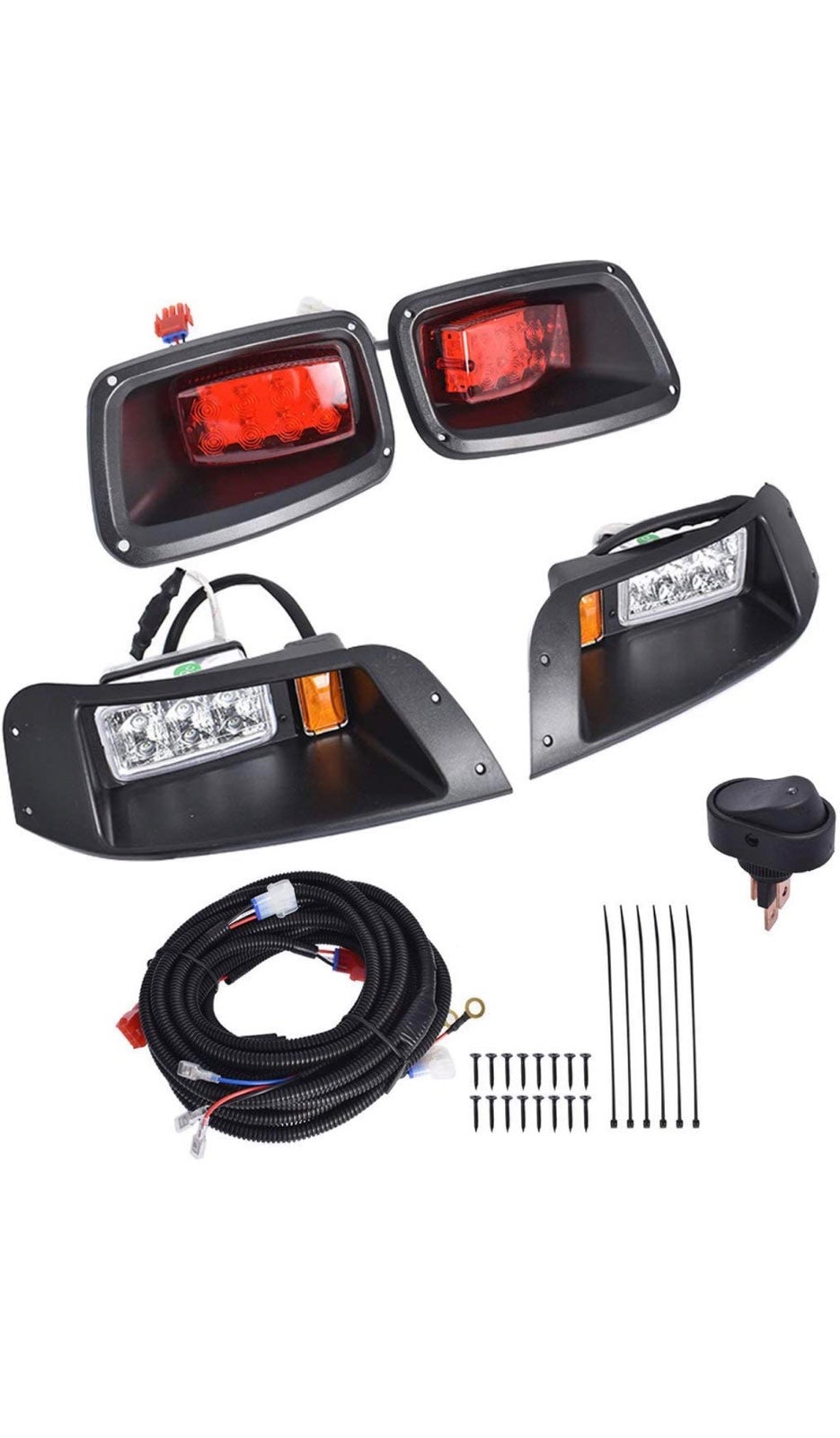 LED Headlight & Tail Light Kit replacement for EZGO TXT Golf Cart 1996-2013 Gas