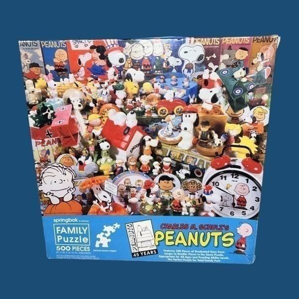 Vintage 1985 PEANUTS Snoopy 500 Pc Puzzle 45th Anniversary Collage Snoopy Lucy
