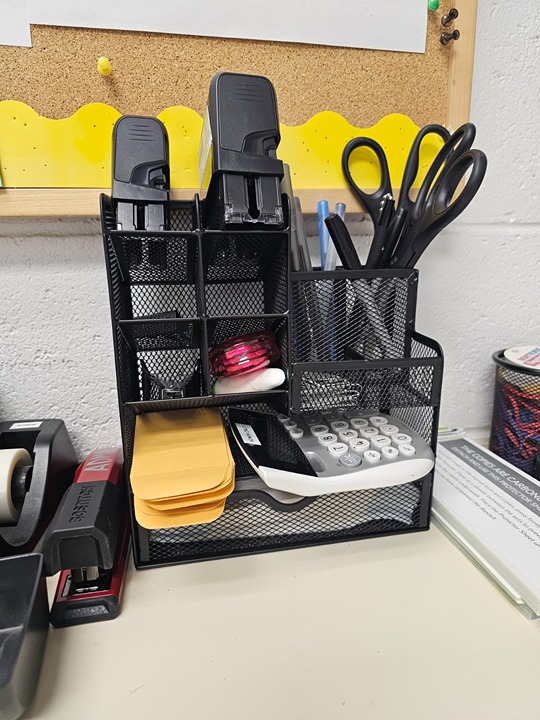 Mesh Pen Holder for Desk, Multi-Functional Pencil Organizer with Drawer