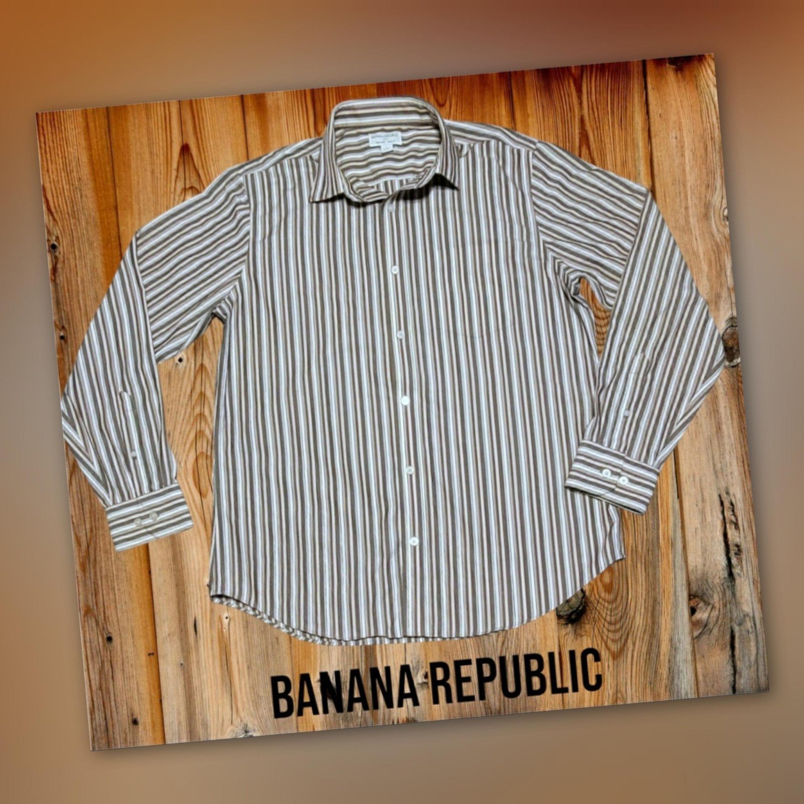 Men's button down dress shirt, BANANA REPUBLIC, Sz L, 16-16 1/2, slim fit, NEW