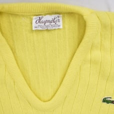 Lacoste Haymaker Yellow V Neck Sweater