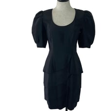 Mignon by Dorothy Farbo Vintage Cocktail Dress Size Small Open Back Bow Silk