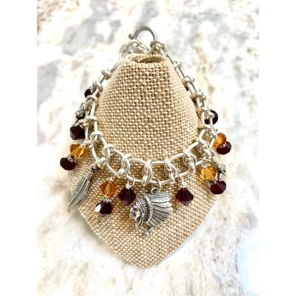 .925 Southwestern Handmade Sterling Silver Charm Bracelet #southwestern