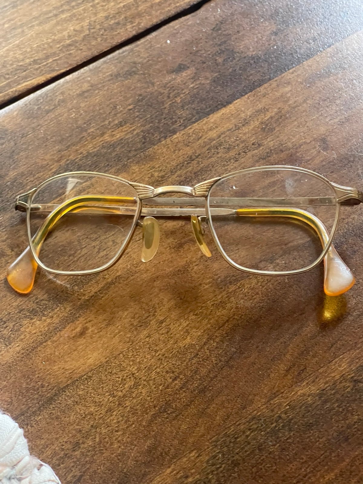 Gold Filled Vintage Eyeglasses Square golden frame 5 1/1”