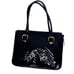 Ted Baker London Black Patent PVC Quilted Gold Logo Zip Buckle Agathis Bag Purse