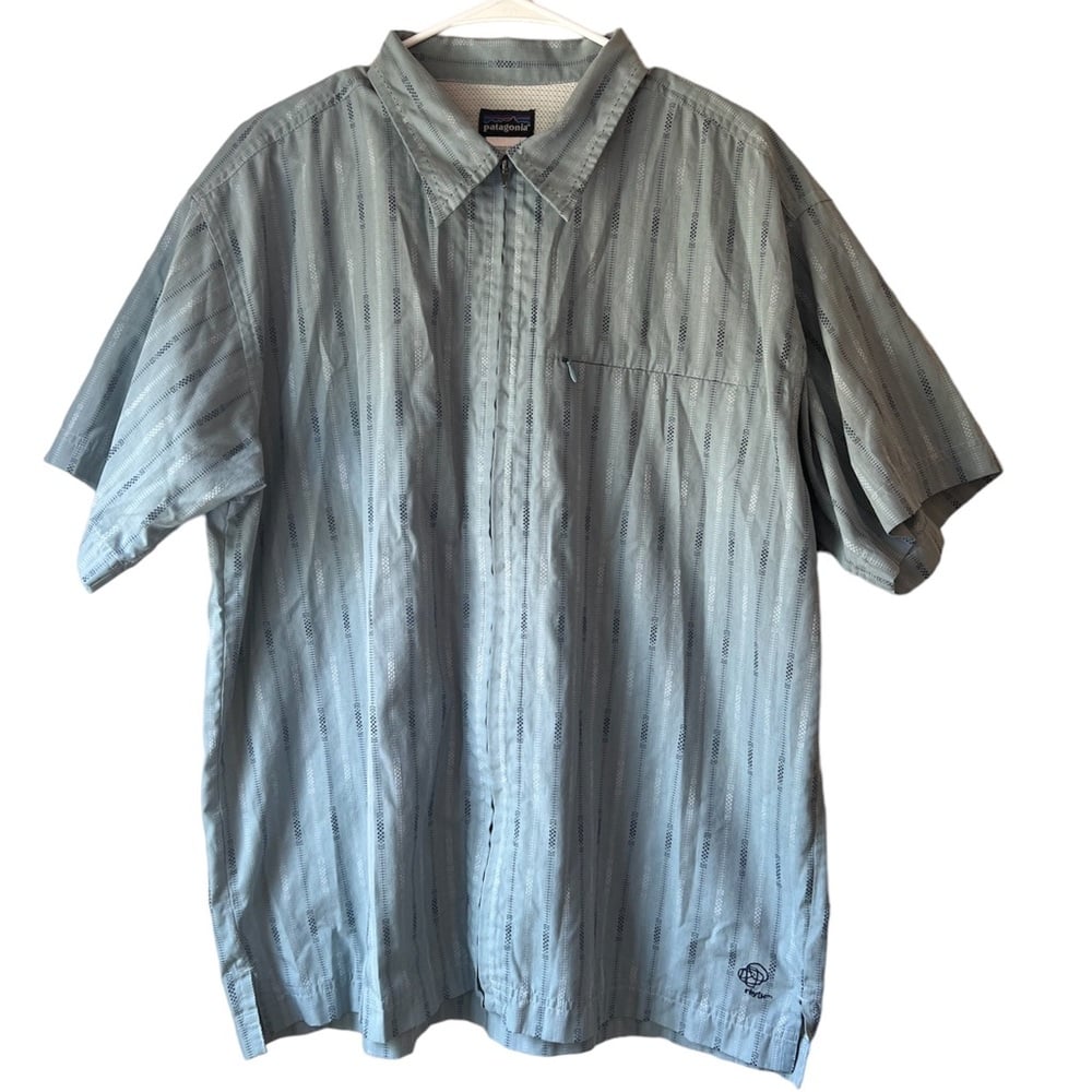 Patagonia Sideburn Mens Short Sleeve Shirt 20771SP Zip up Loose Western Large