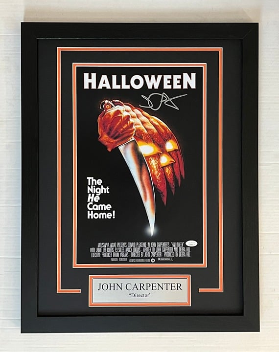 John Carpenter autograph signed HALLOWEEN 11x17 Movie Framed Display