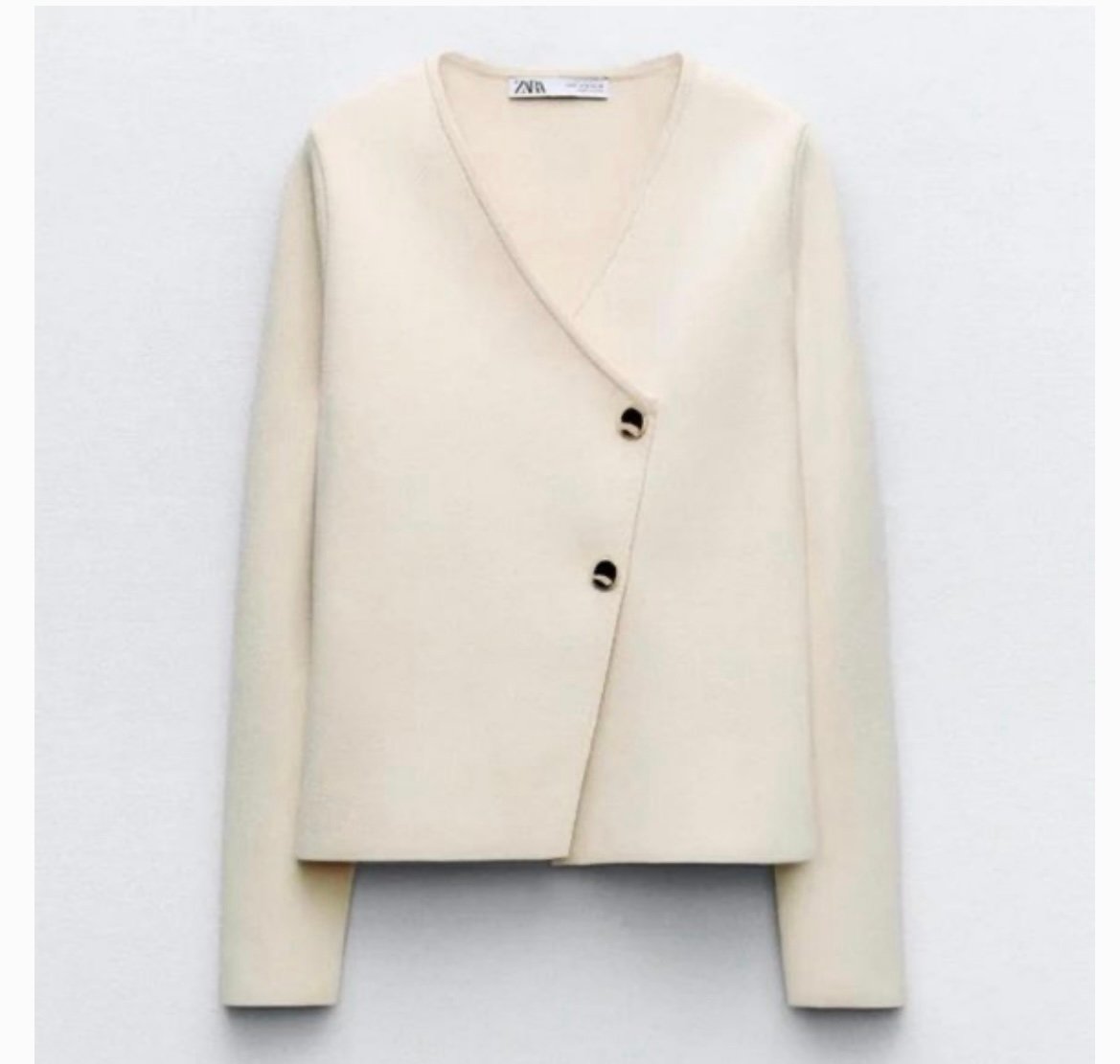 ZARA TAILORED KNIT BLAZER VANILLA. SIZE M