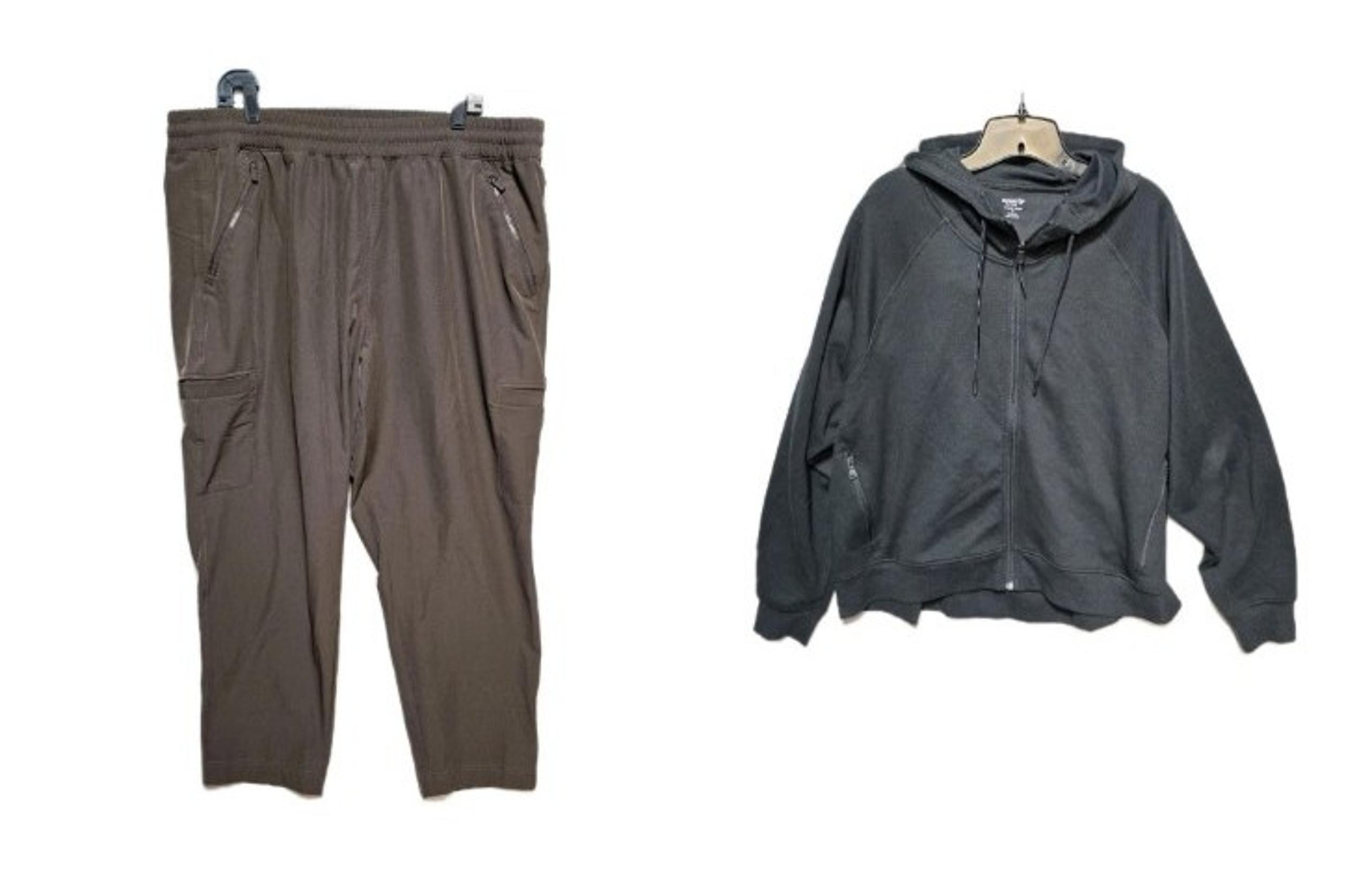 Old Navy Women‘s Dynamic Fleece Jacket pants  Zip Up Black 2X Cotton lot of 2