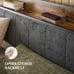 Full Bed Frame with Storage Charging Station Headboard, Smart LED Light