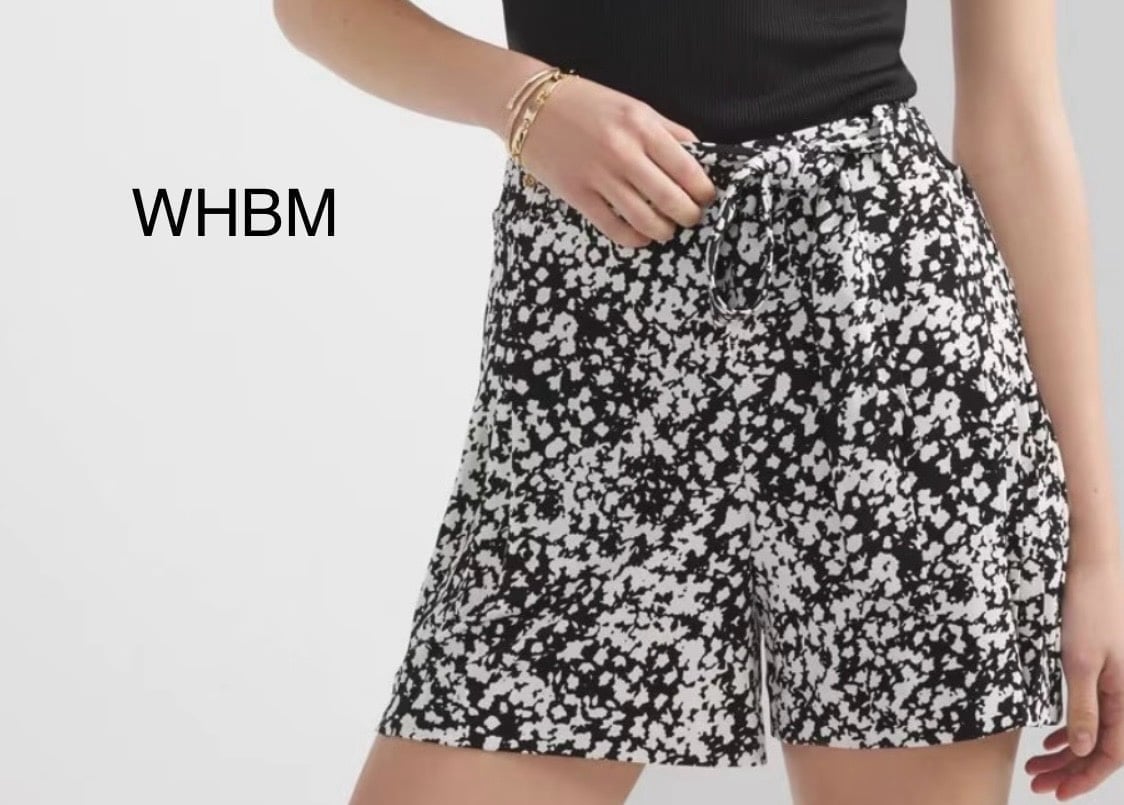 NWT - WHBM - Floral Pleated Matte Jersey Shorts