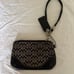 Coach jacquard black mini c wristlet/handbag