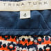 Trina Turk navy and orange printed scalloped shorts Sz 4