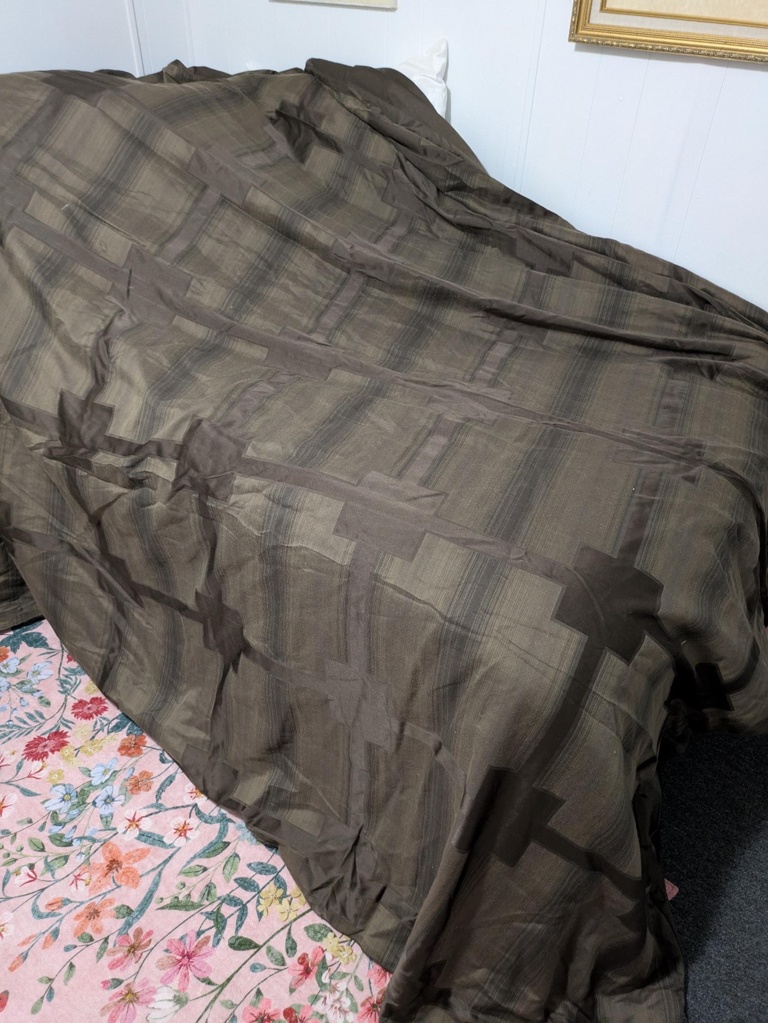 Hotel Collection Dark Brown Heavy Woven Satin Duvet Cover Full/Queen