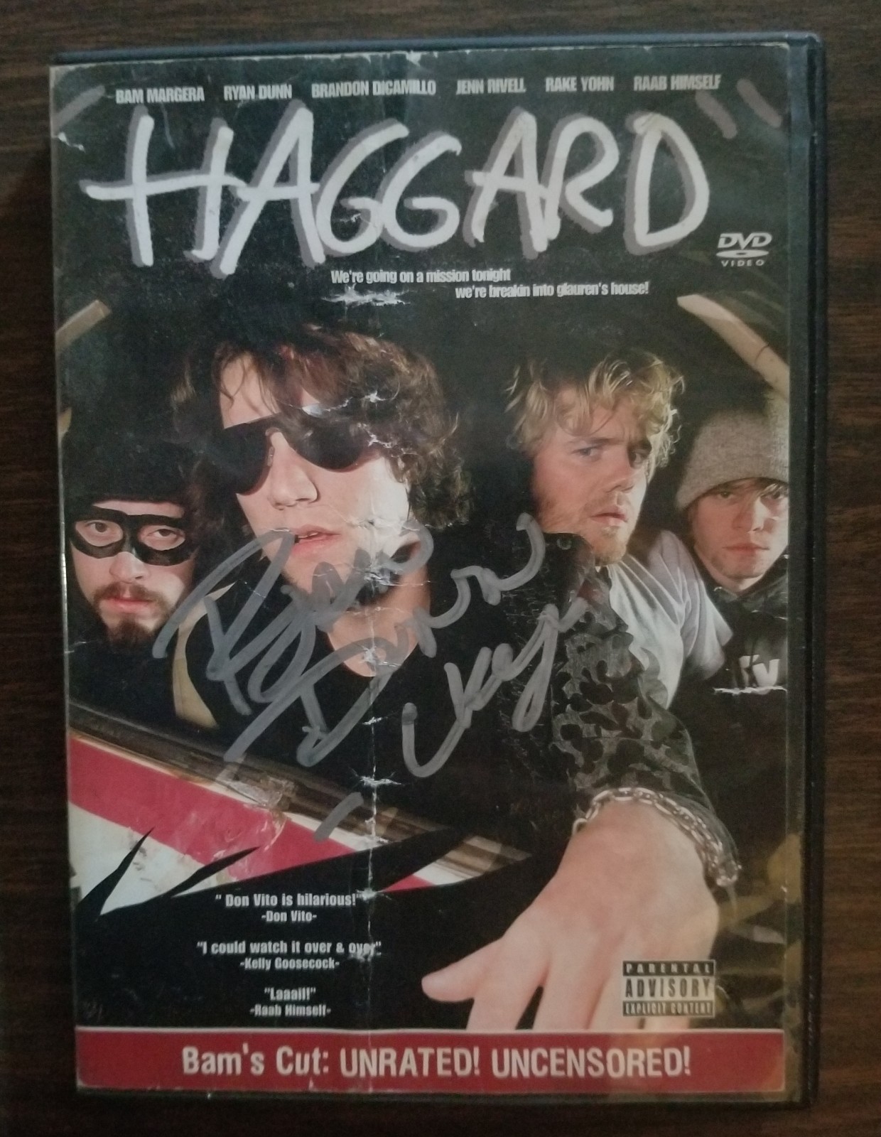 DVD Haggard movie by Bam Margera (Signature on cover by Ryan Dunn)