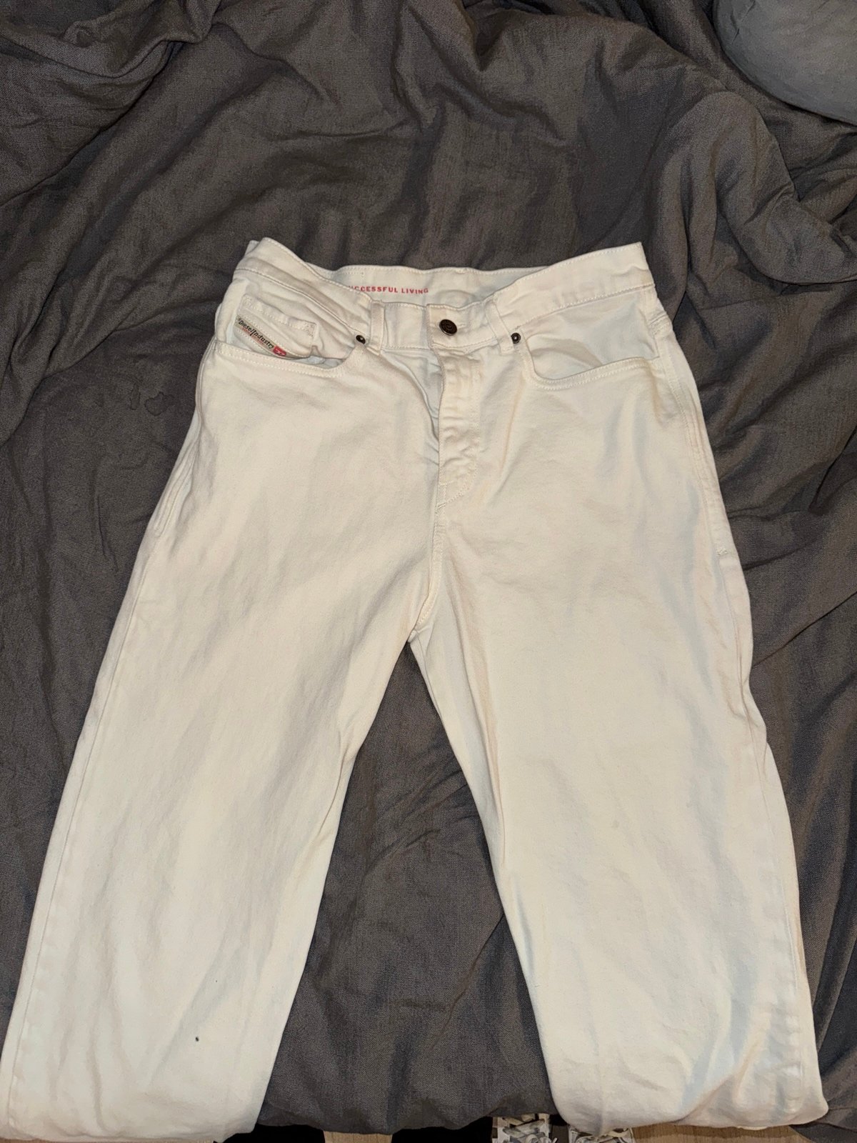 DIESEL white denim jeans