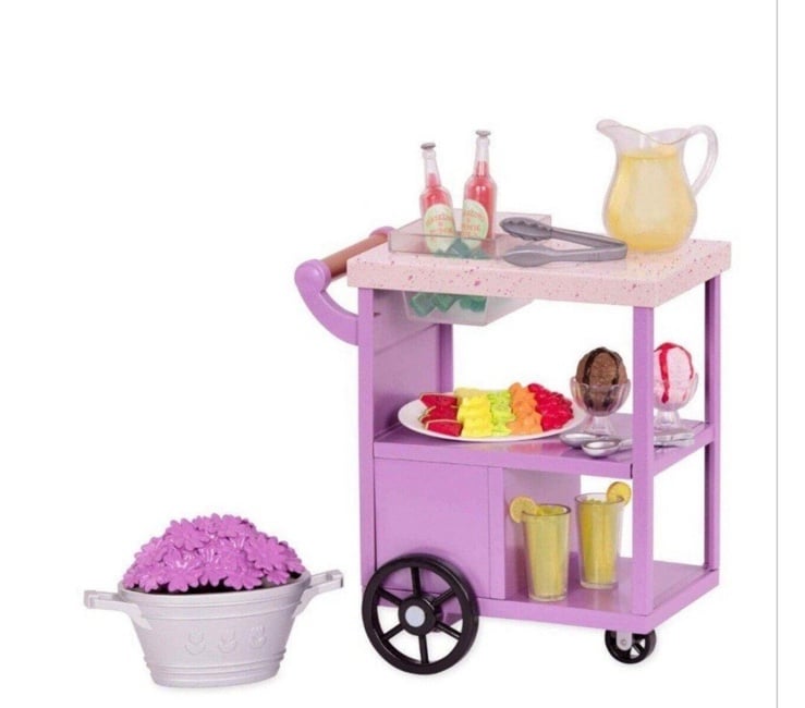 New Retired Our Generation Patio Treats Trolley Set Set for 18 Dolls