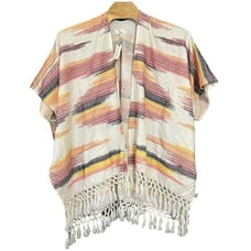 New With Tags Anthropologie Striped Woven Blanket Poncho Shrug Womens One Size