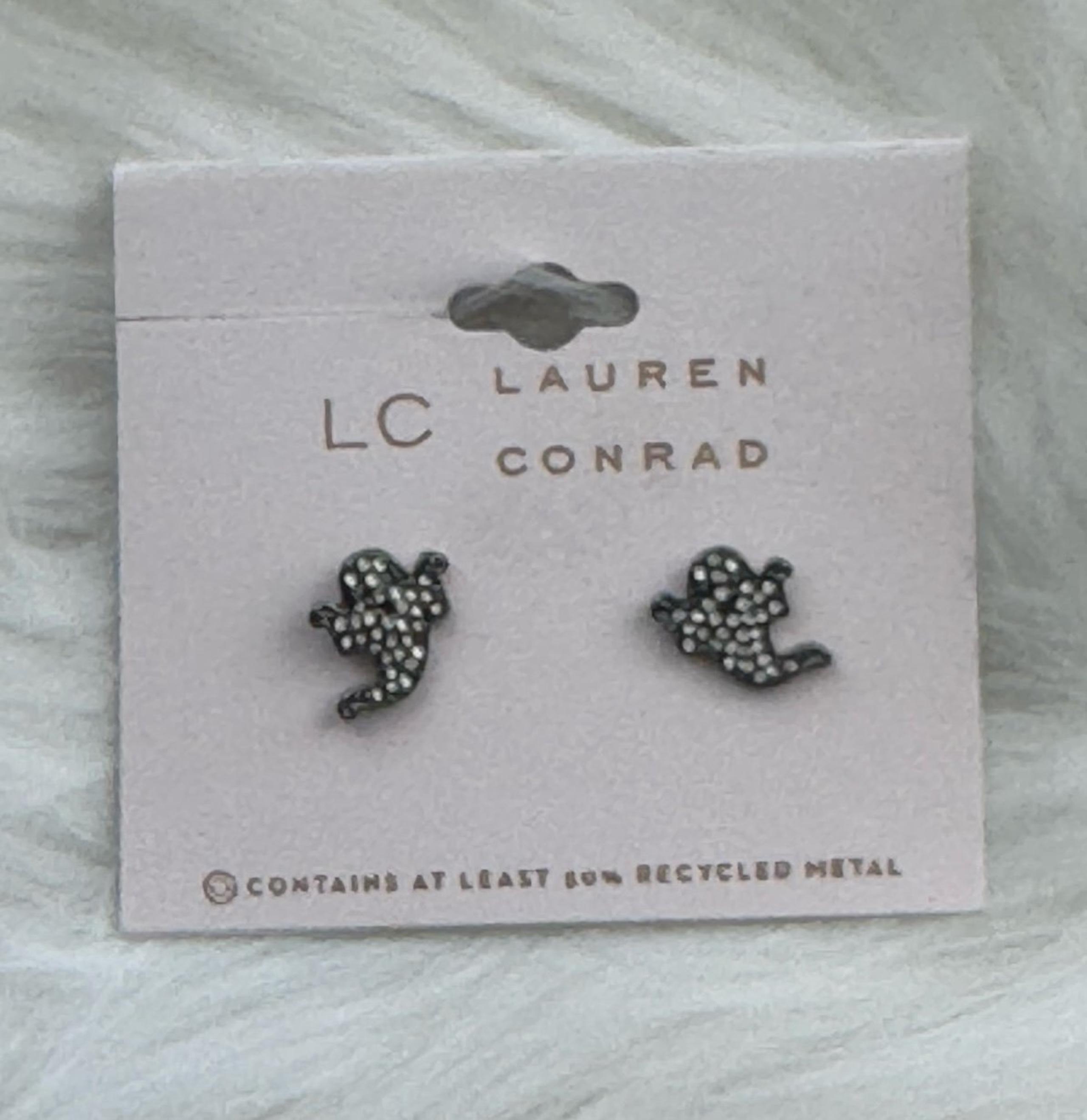 LC Lauren Conrad Halloween Pave Ghost Stud Earrings~Jewelry~Accessory