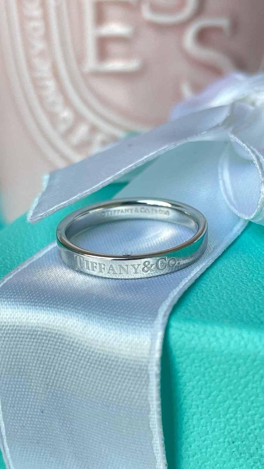 ️ Tiffany & Co. Flat Band Ring in Platinum size 6.75 NEW 1350