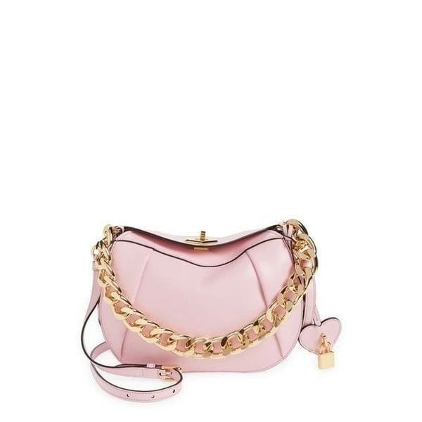 Moschino NWT Heart Lock Leather Shoulder Bag in Pink