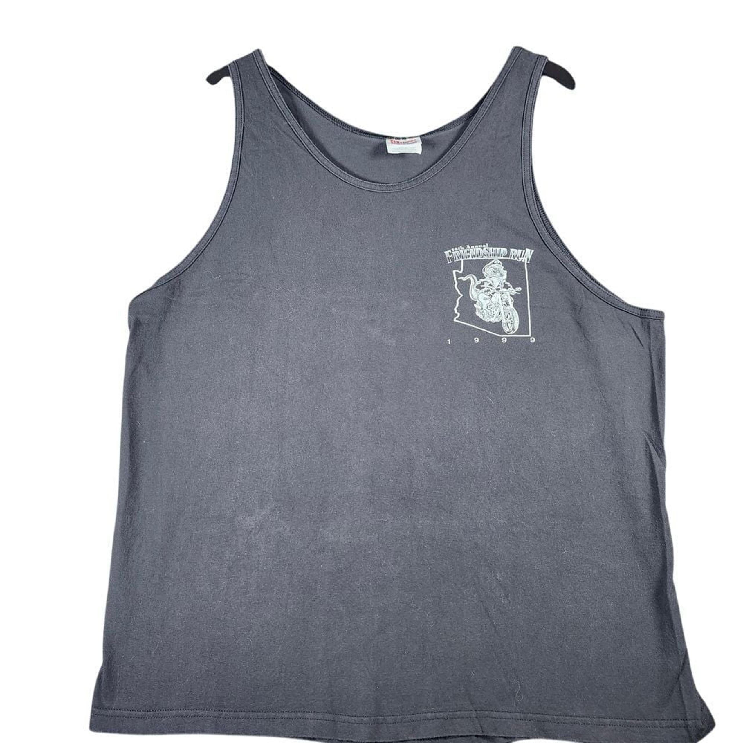 Hanes 1996 Friendship Run Motorcycle Event Tank Top Vintage Graphic XL