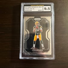 Jordan Love rookie card black graded 9.5