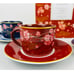 Williams Sonoma LUNAR Mixed Set of 4 TEACUPS and SAUCERS New in Box