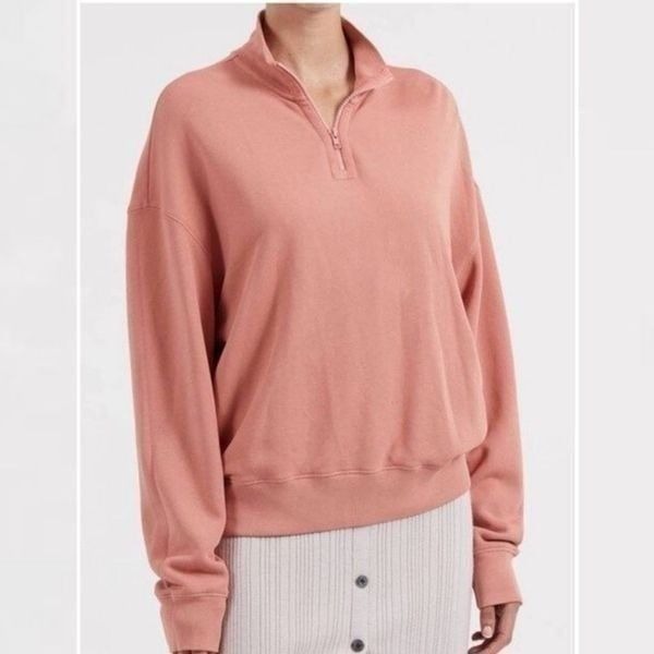 ATM Anthony Thomas Melillo French Terry quarter zip oversized pullover sweatshir