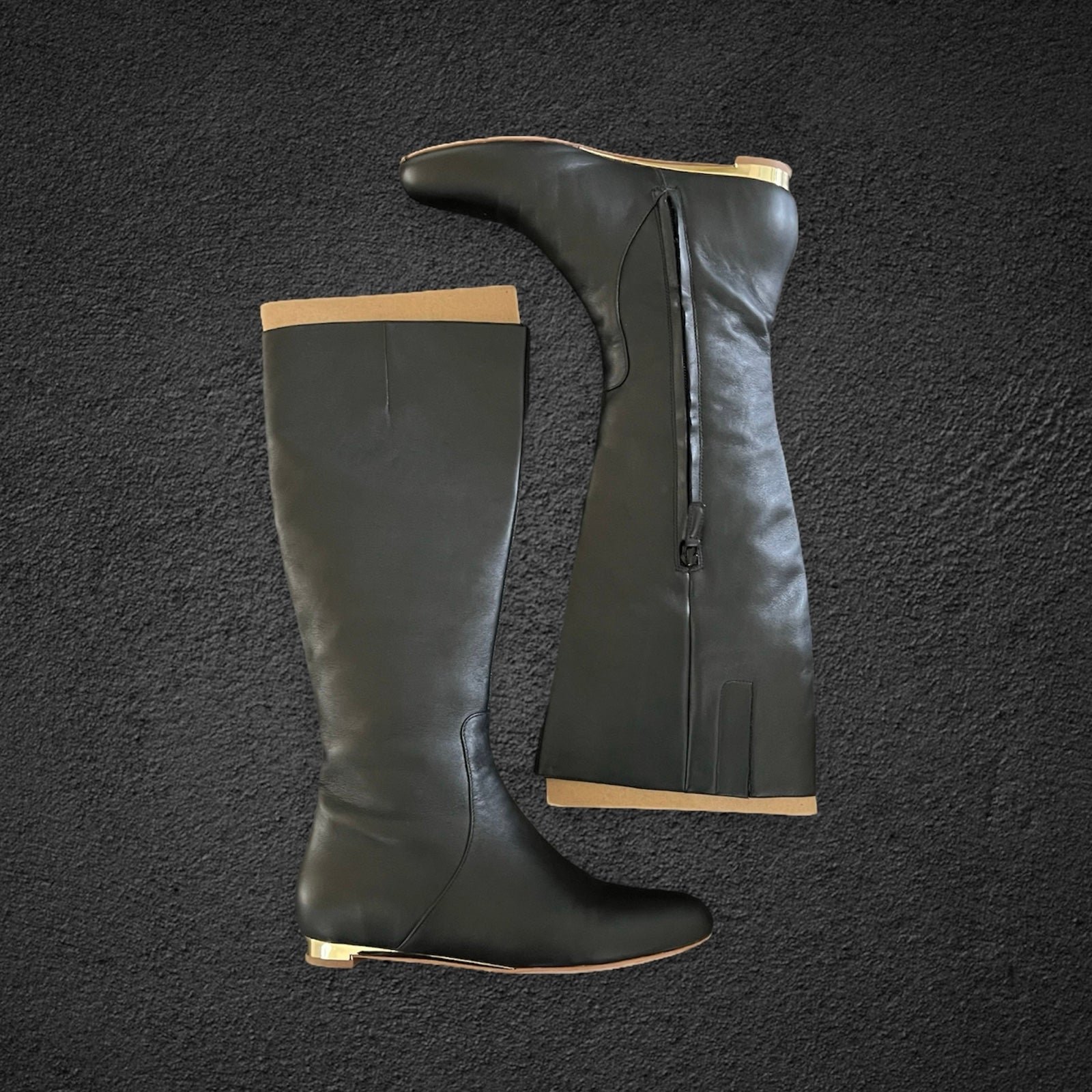 EUC COLE HAAN Astoria Tall Boots Black Gold