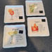 “CERAMICA CUORE” ITALY GIRLS NITE COCKTAIL APPETIZER-SIDE PLATES VHT SET 4 NEW