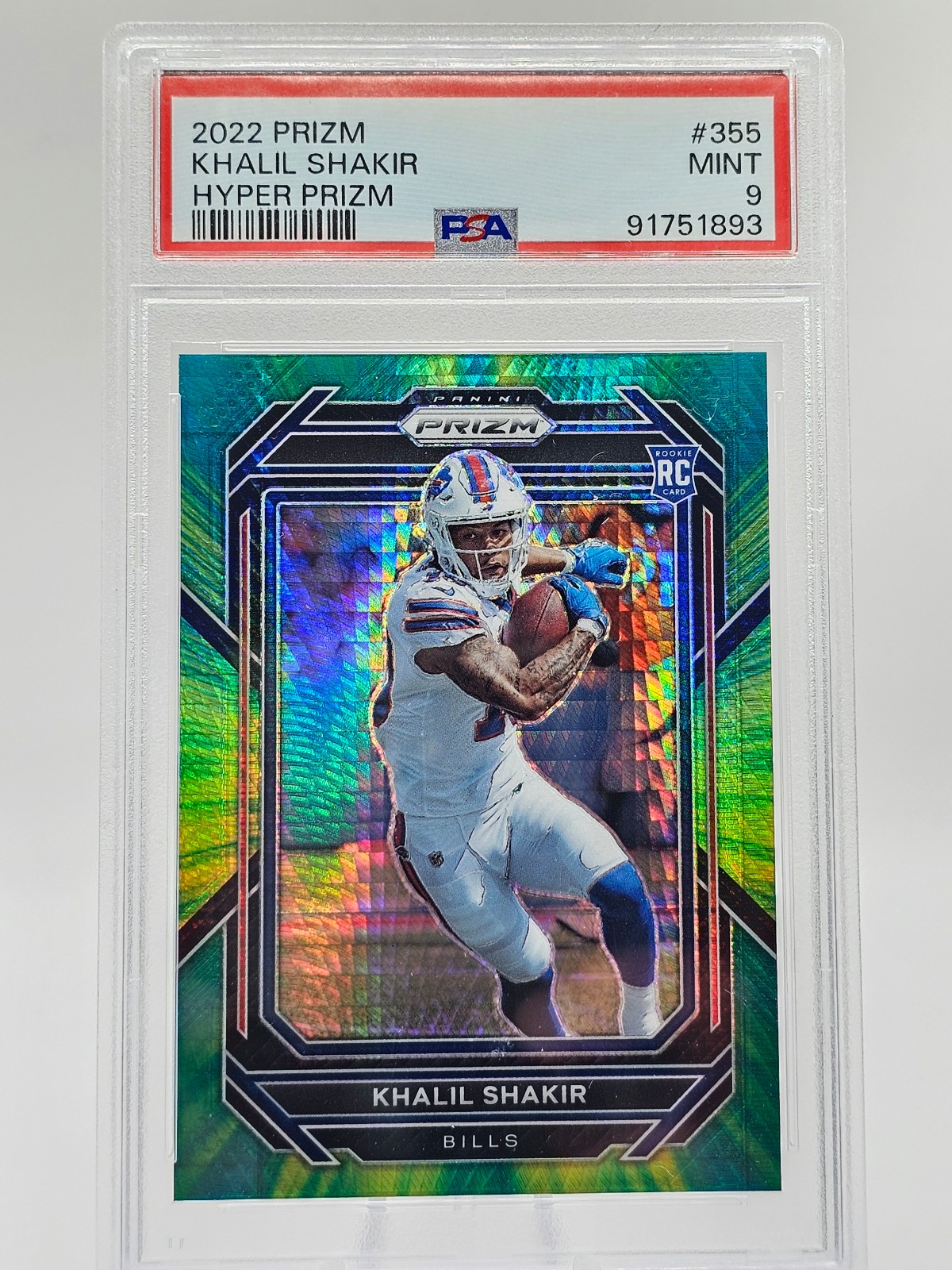 2022 Panini Prizm Khalil Shakir RC Hyper Prizm #'d 147/175 PSA 9 Mint