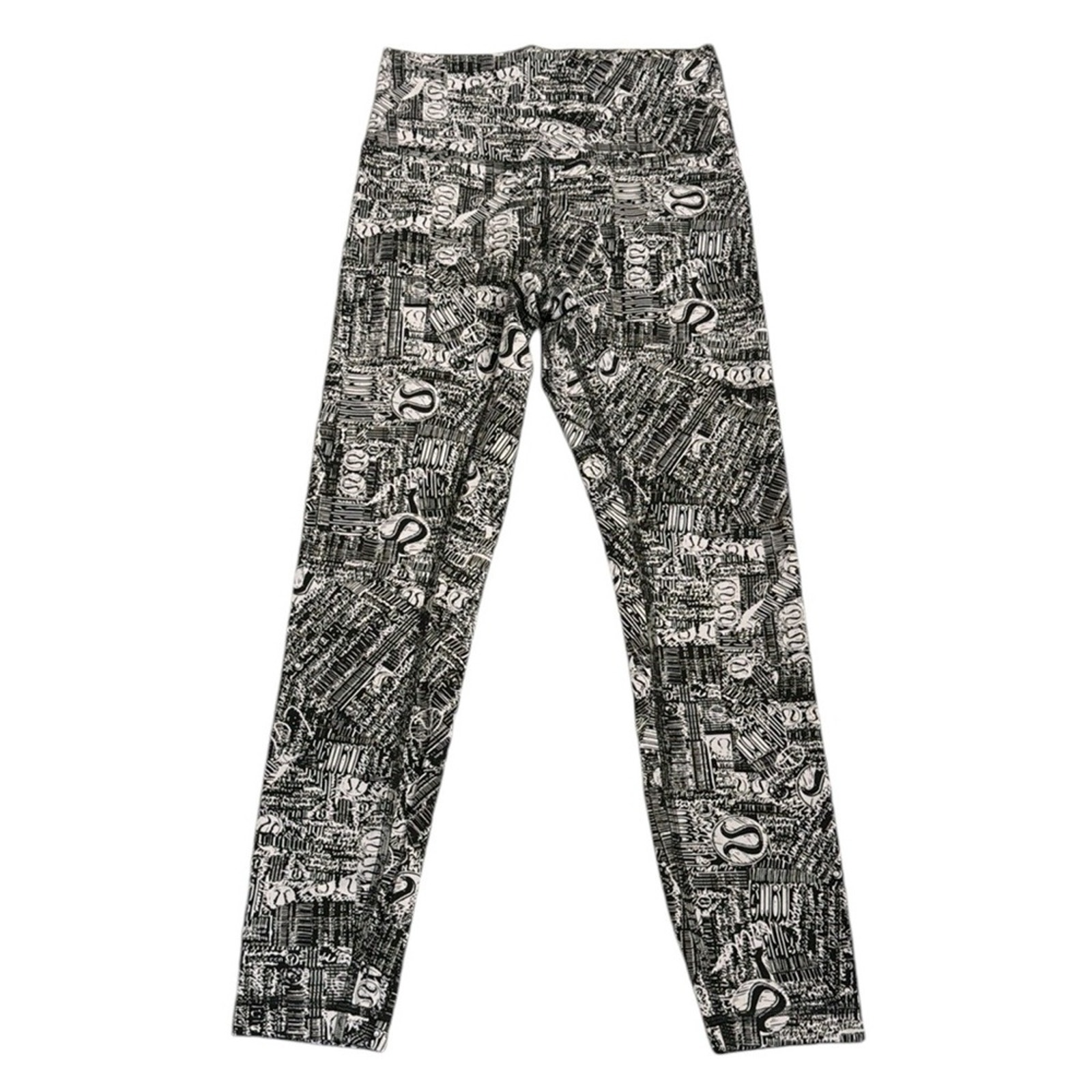 Lululemon Wunder Train High-Rise Tight 25 Tear It Up Alpine White Black Size 6