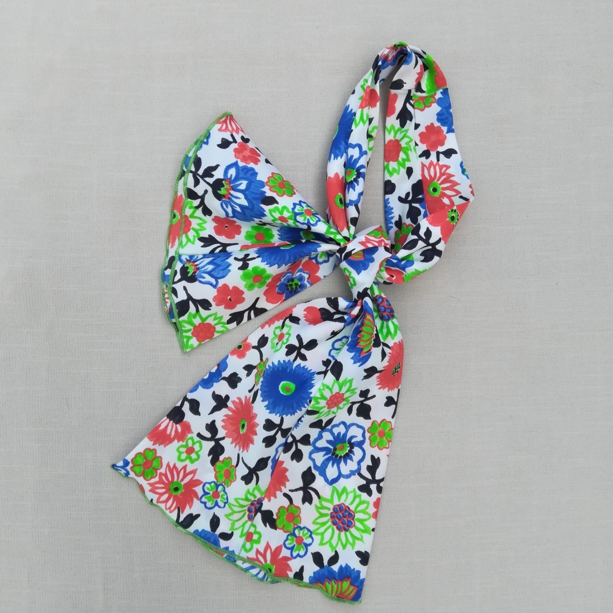 Vintage Bright Floral Scarf