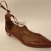Aquazzura Firenze Brown Leather Christy Ankle Tie Flats Sz 41/10.5 Italy