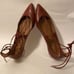 Aquazzura Firenze Brown Leather Christy Ankle Tie Flats Sz 41/10.5 Italy