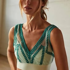 Free People Desert Renegade Crop Tank in Aqua Glass