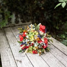 1.232 Folk wedding bouquet Bridal bouquet Colourful bouquet Flower Handmad