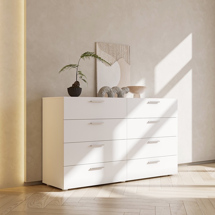 8 Drawer Dresser for Bedroom Wood Storage Cabinet Chest of Drawer Organizer