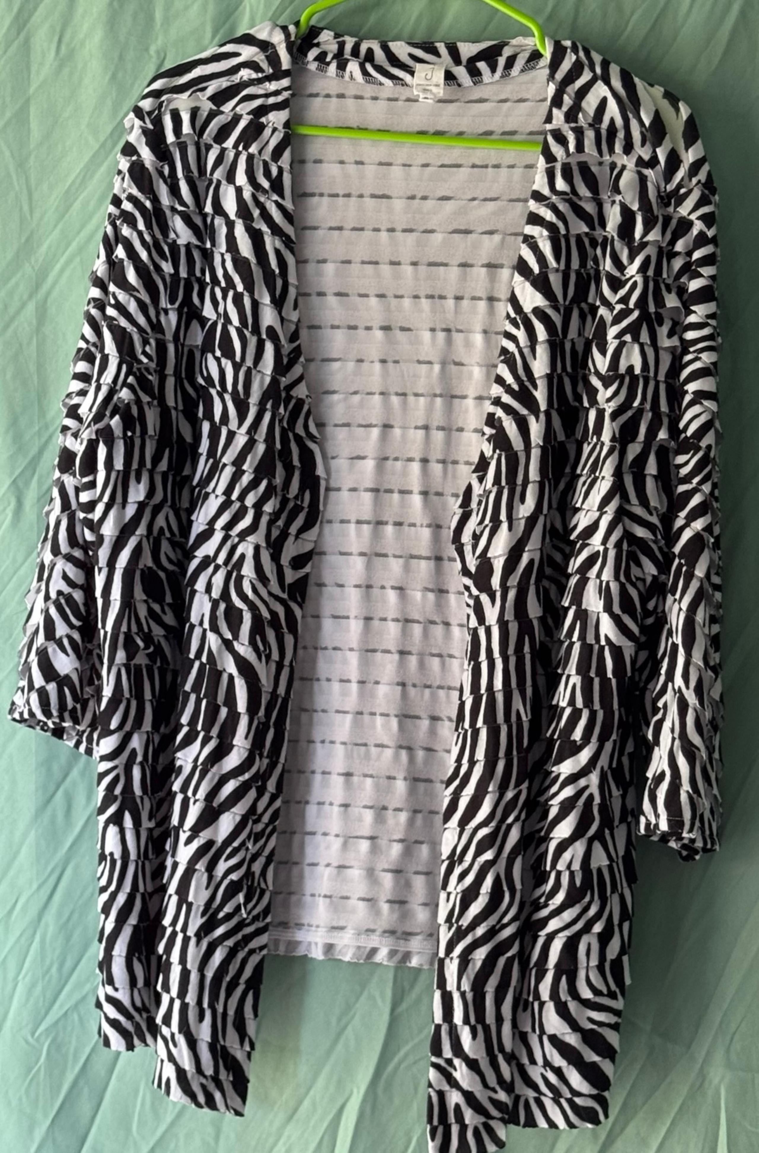 Vintage Jones New York Zebra Print Cardigan