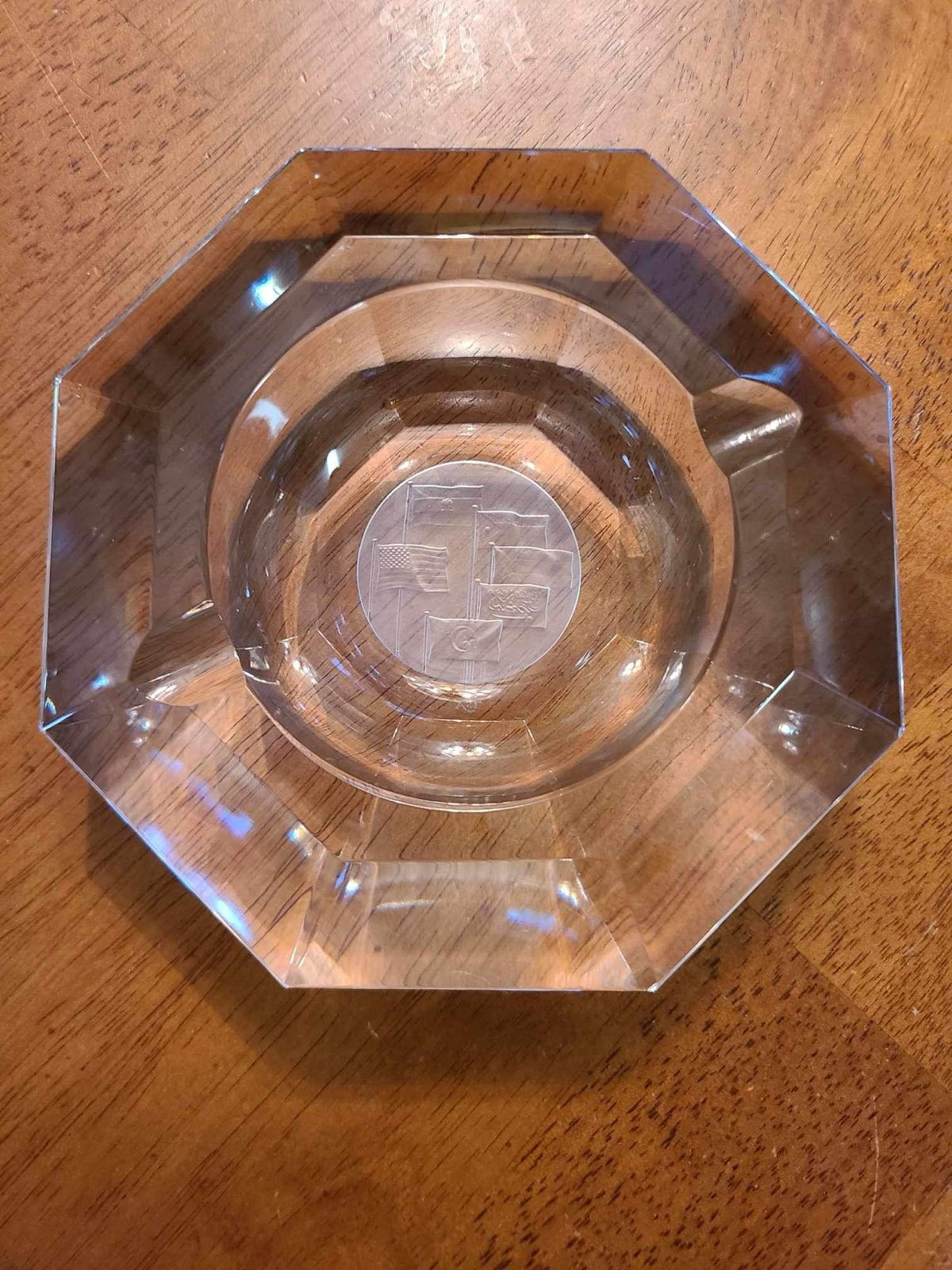 Vintage VSL Faceted Glass Ashtray