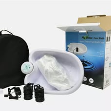 Ionic Detox Foot Bath Cleanse Spa Combo Basin 100 Liners and Two Round Arrays