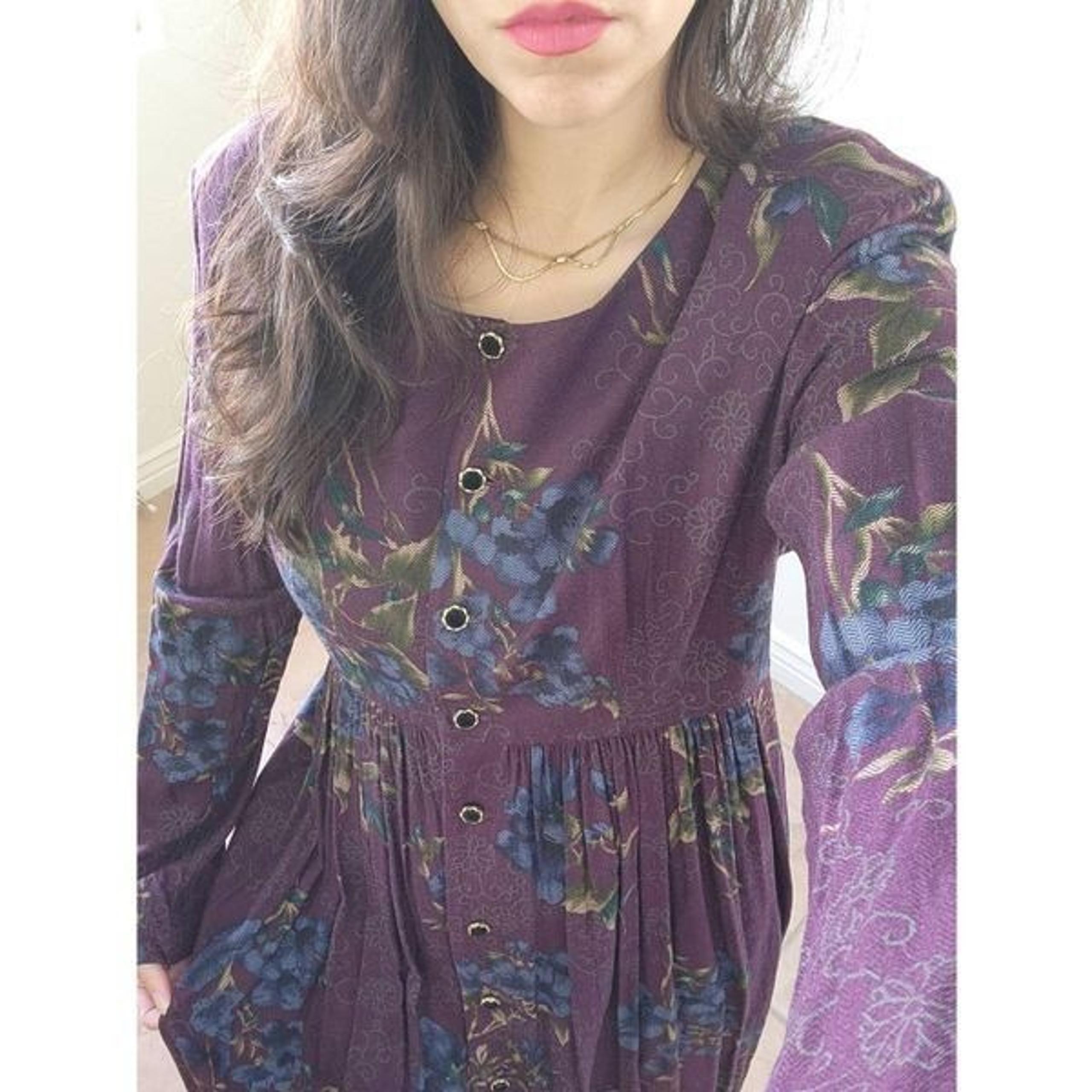 Molly Malloy womens size 14 vintage 90's full length burgundy long sleeve dress